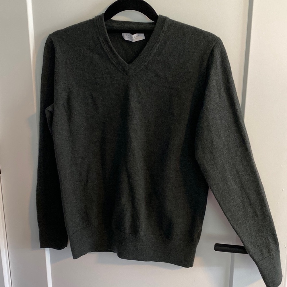 Classic V-Neck Gray Sweater
